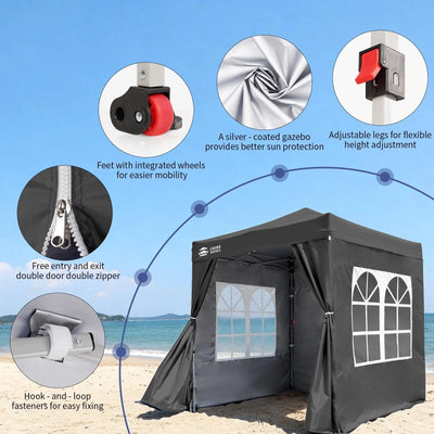 ArdenShade 2 x2m Pop Up Gazebo with 4  Sidewalls
