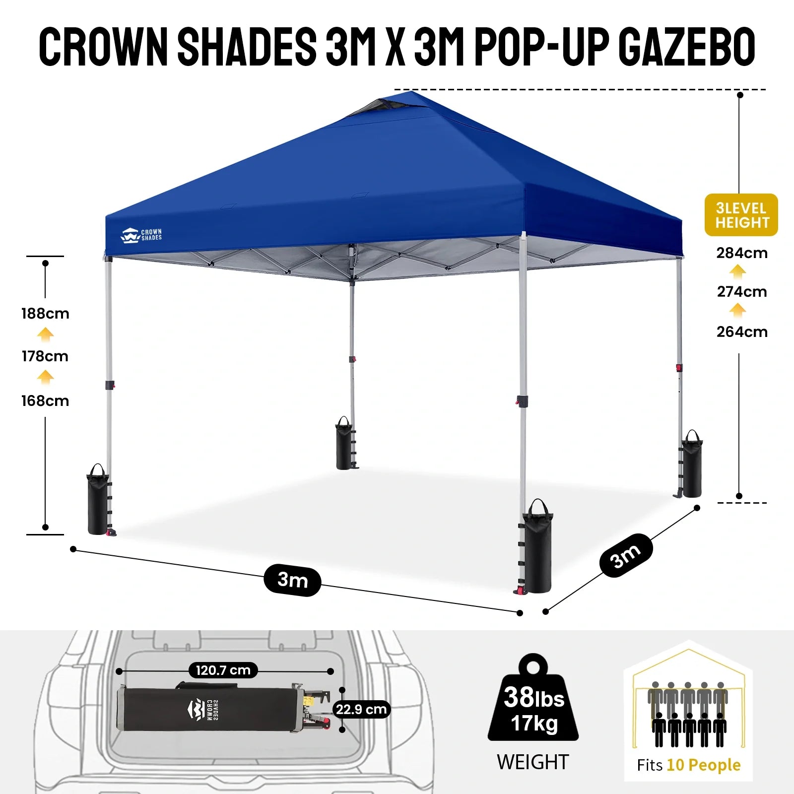 CenterLOK® 3x3m Pop Up Gazebo